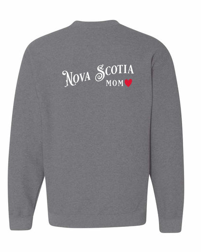 Nova Scotia Mom Left Chest and Back crew-neck