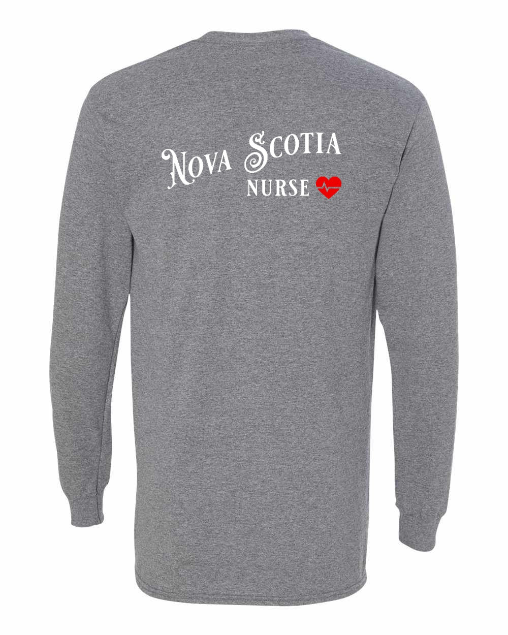 Nova Scotia Nurse Left Chest and Back Long Sleeve Tee