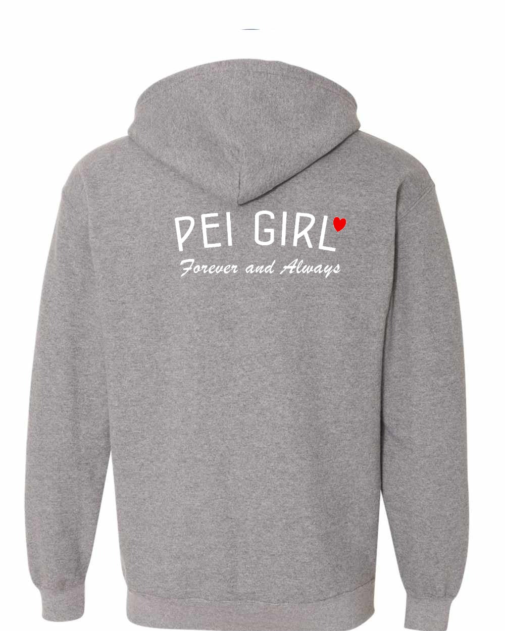 PEI Girl Forever and Always Left Chest & Back Zip Hoodie - Unisex