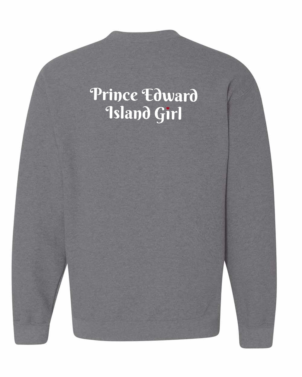PEI Girl Heart Dot Left Chest & Back Crewneck Sweatshirt - Unisex