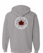 Plaid to the Bone Circle Leaf Left Chest and Back Zip Hoodie - Gildan Canada (sewn Internationally) - Unisex
