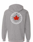 Proud Mean & Nasty Leaf Left Chest and Back Zip Hoodie - Gildan Canada (sewn Internationally) - Unisex