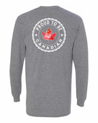 Proud to be Canadian Leaf Left Chest and Back Long Sleeve - Gildan Canada (sewn Internationally) - Unisex