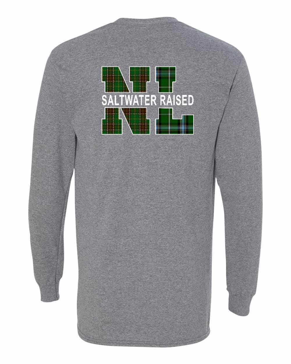 NFLD and Labrador Saltwater Left Chest and Back Long Sleeve Tee - Unisex