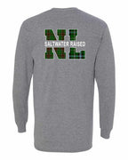 NFLD and Labrador Saltwater Left Chest and Back Long Sleeve Tee - Unisex