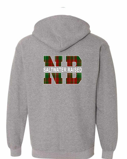 New Brunswick Saltwater Raised Left Chest and Back Zip Hoodie