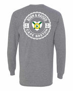 Born and Raised CB Heart Flag Left Chest & Back Long Sleeve Tee - Unisex