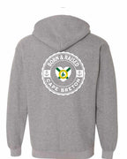 Born and Raised CB Heart Flag Left Chest & Back Zip Hoodie - Unisex