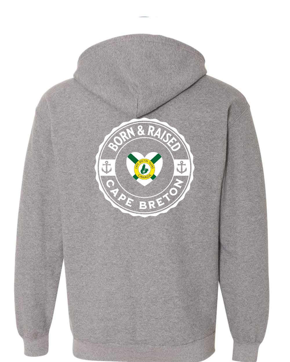 Born and Raised CB Heart Flag Left Chest & Back Zip Hoodie - Unisex