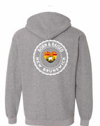 Born and Raised NB Heart Flag Left Chest & Back Zip Hoodie - Unisex