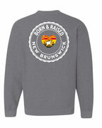 Born and Raised NB Heart Flag Left Chest & Back Crewneck Sweatshirt - Unisex