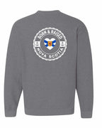 Born and Raised NS Heart Flag Left Chest & Back Crewneck Sweatshirt - Unisex