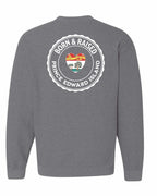 Born and Raised PEI Heart Flag Left Chest & Back Crewneck Sweatshirt - Unisex