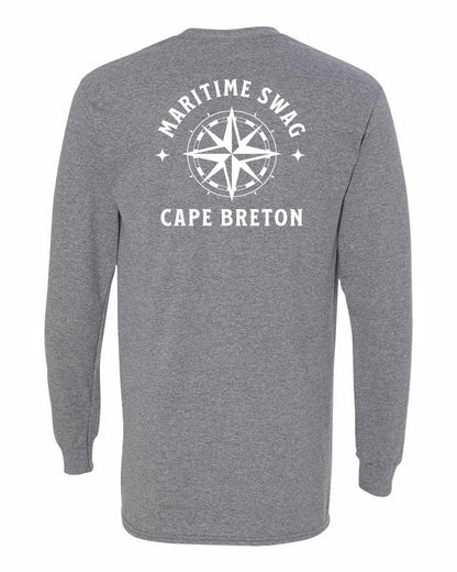 Maritime Swag Cape Breton Compass Left Chest and Back Long Sleeve Tee