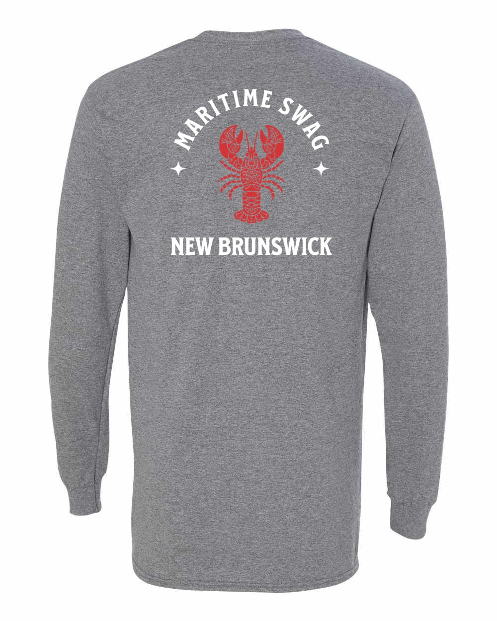 Maritime Swag New Brunswick Mandala Red Lobster Left Chest and Back Long Sleeve Tee
