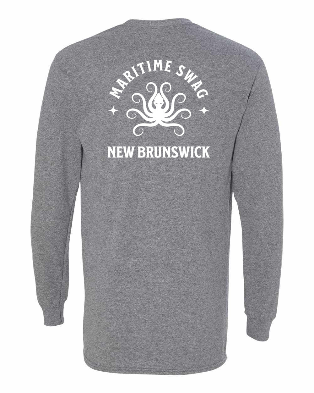 Maritime Swag New Brunswick Octopus Left Chest and Back Long Sleeve Tee