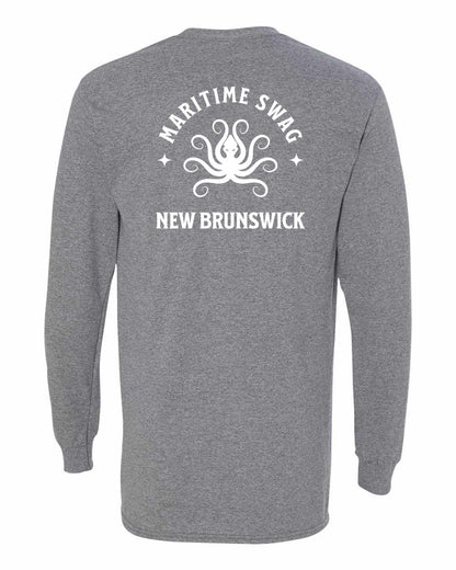 Maritime Swag New Brunswick Octopus Left Chest and Back Long Sleeve Tee