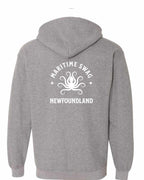 Maritime Swag NFLD Octopus Left Chest and Back Zip Hoodie - Unisex