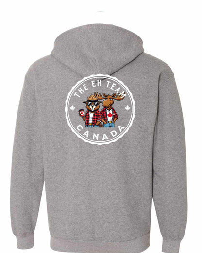 Eh Team Left Chest and Back Zip Hoodie - Gildan Canada (sewn Internationally)