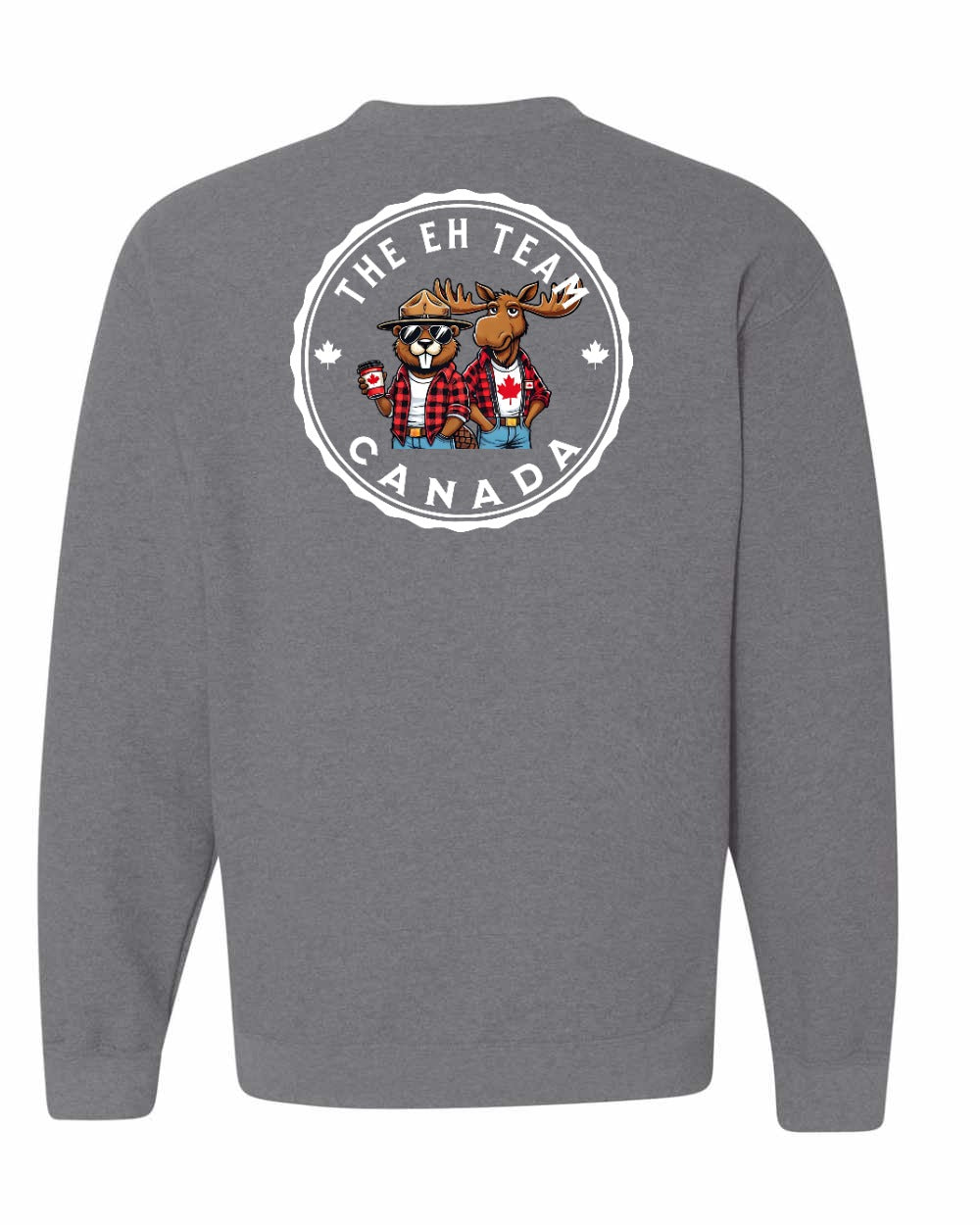 Eh Team Left Chest and Back Crewneck Sweatshirt - Gildan Canada (sewn Internationally) - Unisex