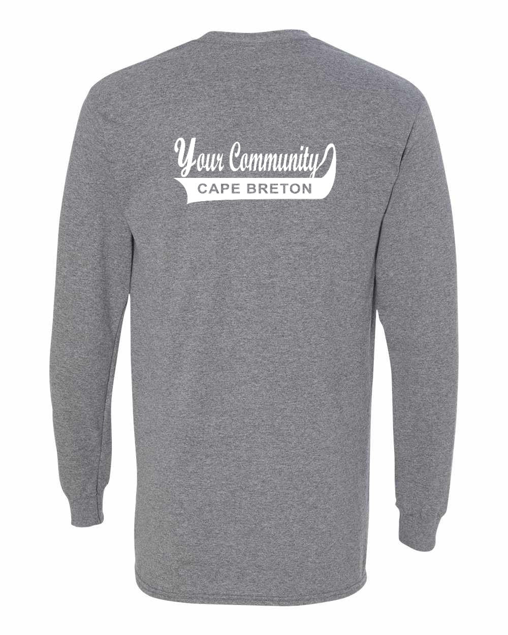 Custom Your Community Swoop (CB) Left Chest and Back Long Sleeve Tee - Unisex