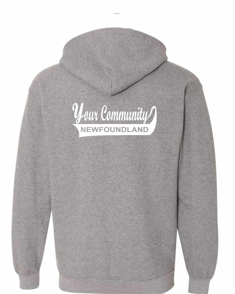Your Community Swoop (NFLD) Left Chest and Back Zip Hoodie - Unisex