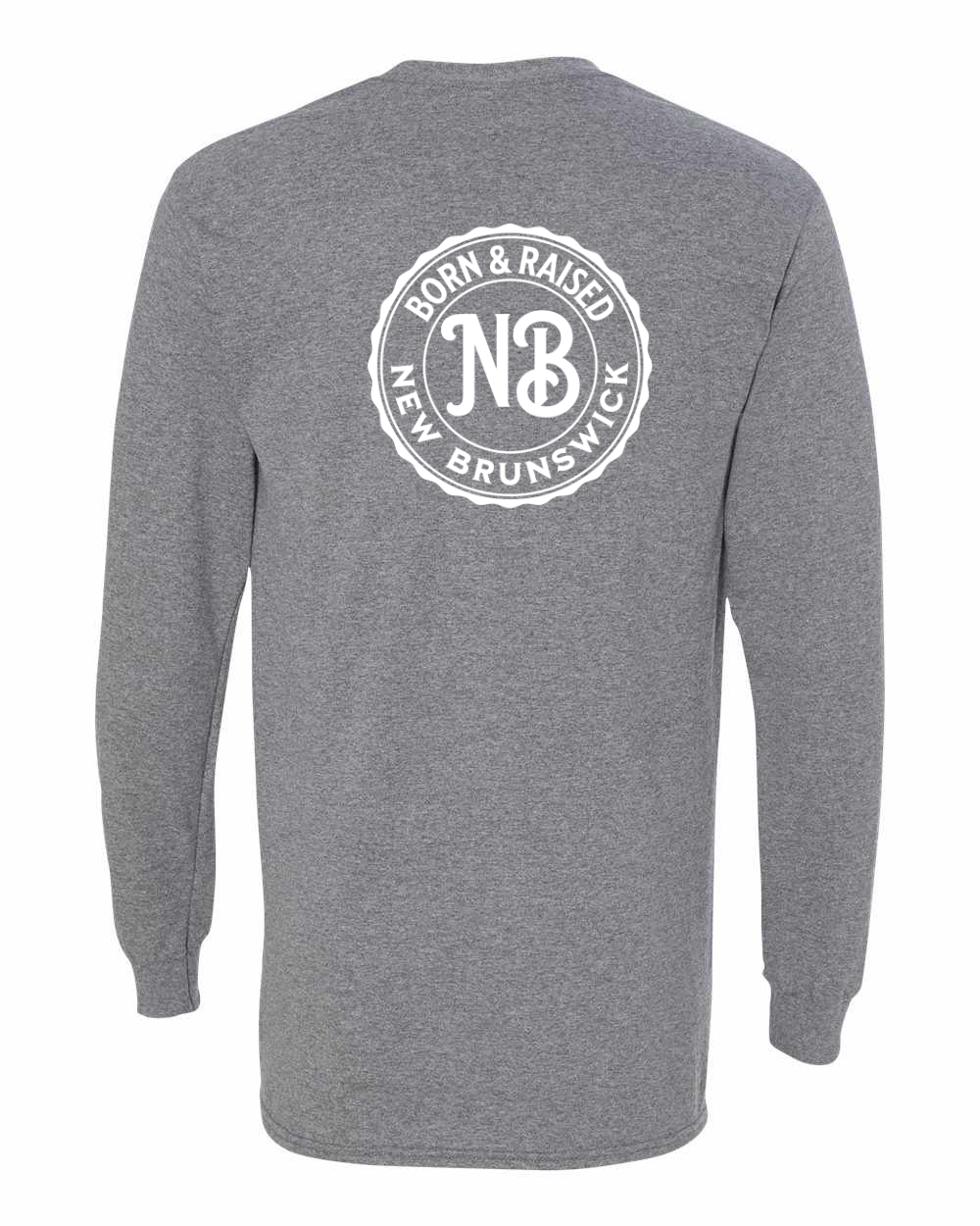 Born & Raised NB Left Chest and Back Long Sleeve Tee - Unisex
