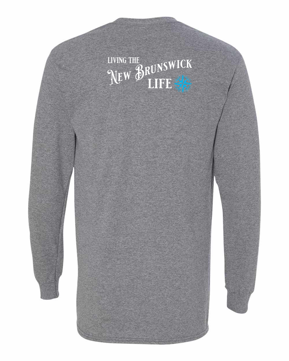 Living the NB Life blue Left Chest and Back Long Sleeve Tee - Unisex