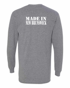 Made In NB ( White Lettering) Left Chest and Back Long Sleeve Tee - Unisex