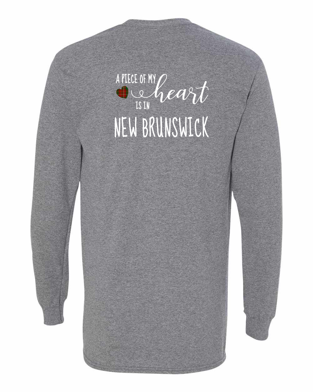 A piece of My heart in NB Tartan Heart Left Chest and Back Long Sleeve Tee - Unisex