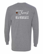 A piece of My heart in NB Tartan Heart Left Chest and Back Long Sleeve Tee - Unisex