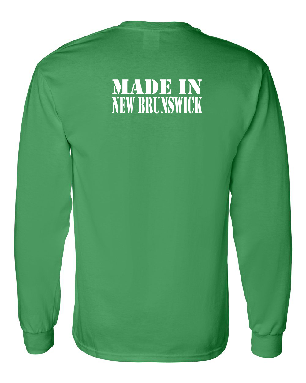Made In NB ( White Lettering) Left Chest and Back Long Sleeve Tee - Unisex