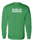 Made In NB ( White Lettering) Left Chest and Back Long Sleeve Tee - Unisex