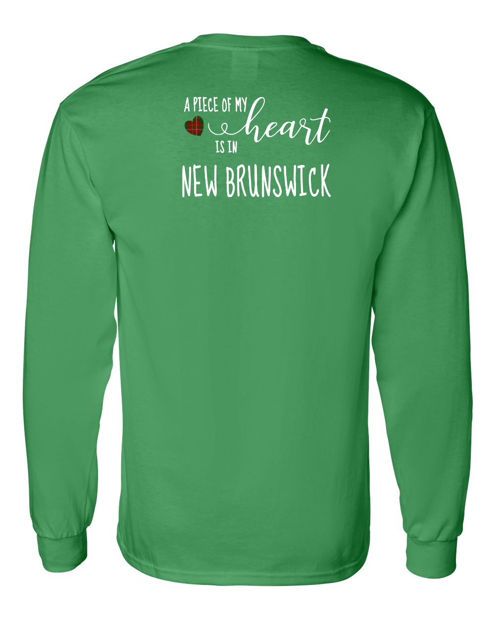 A piece of My heart in NB Tartan Heart Left Chest and Back Long Sleeve Tee - Unisex
