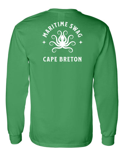 Maritime Swag Cape Breton Octopus Left Chest and Back Long Sleeve Tee