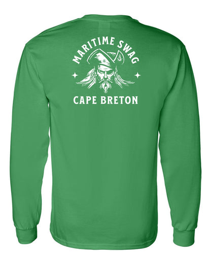 Maritime Swag Cape Breton Pirate Left Chest and Back Long Sleeve Tee