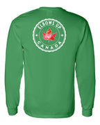 Elbows up Leaf Left Chest and Back Long Sleeve - Gildan Canada (sewn Internationally) - Unisex