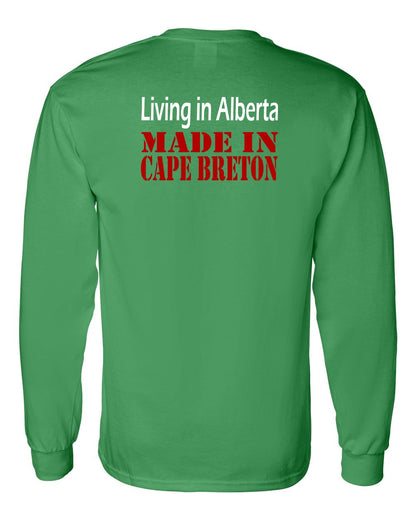 Living Alberta Made in Cape Breton Left Chest and Back Long Sleeve Tee