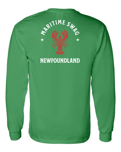 Maritime Swag Newfoundland Mandala Red Lobster Left Chest and Back Long Sleeve