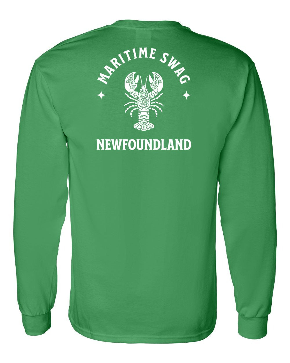 Maritime Swag NFLD Mandala white Lobster Left Chest and Back Long Sleeve - Unisex