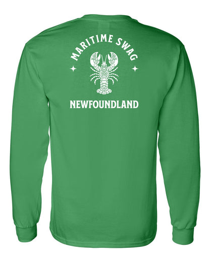Maritime Swag Newfoundland Mandala white Lobster Left Chest and Back Long Sleeve