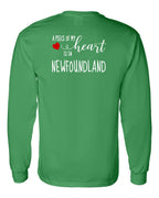 A piece of My heart in NFLD (Red Heart) Left Chest and Back Long Sleeve - Unisex