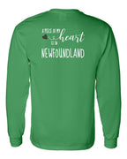 A piece of My heart in NFLD Tartan Heart Left Chest and Back Long Sleeve - Unisex