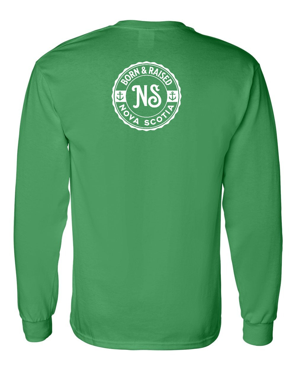 Born & Raised Nova Scotia Left Chest and Back Long Sleeve Tee