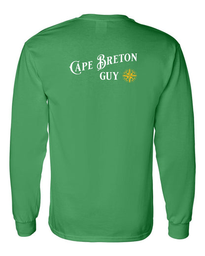 Cape Breton Guy yellow Left Chest and Back Long Sleeve Tee