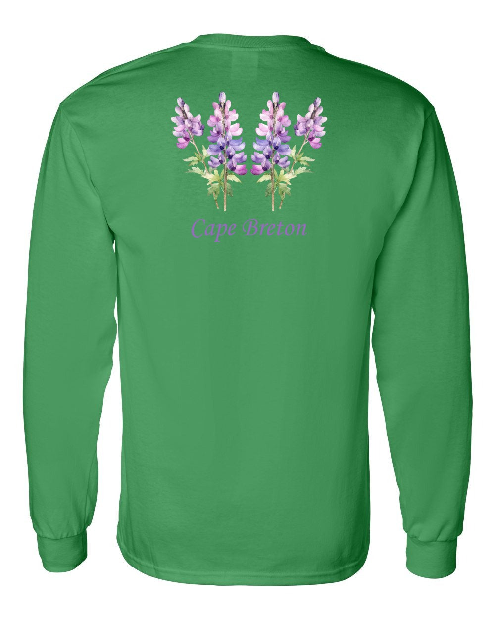 Cape Breton Lupin Left Chest and Back Long Sleeve Tee