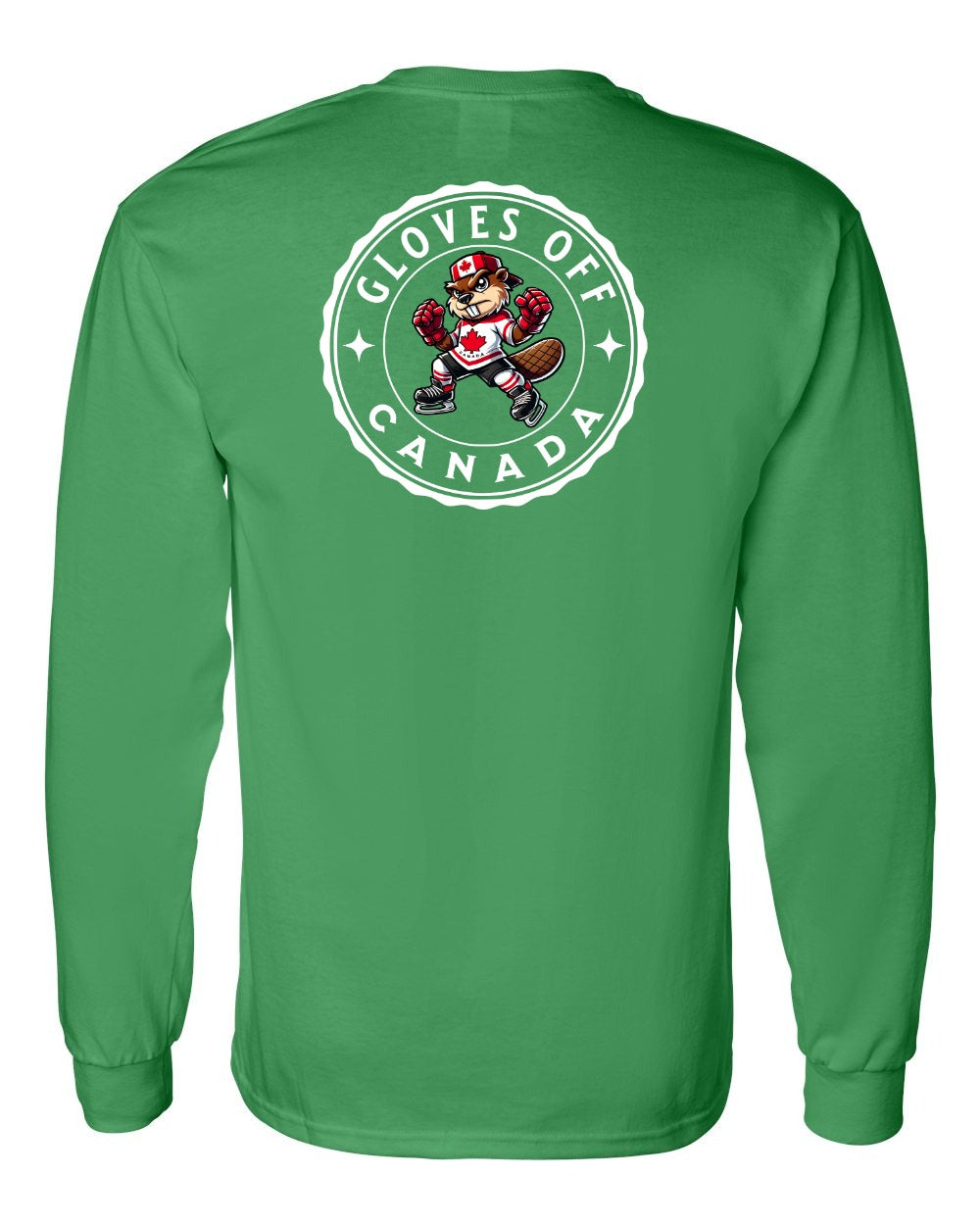 Gloves Off Beaver Left Chest and Back Long Sleeve - Gildan Canada (sewn Internationally) - Unisex