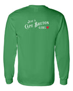 Just a CB Girl Red Heart Left Chest and Back Long Sleeve Tee - Unisex
