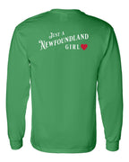 Just a NFLD Girl Left Chest and Back Long Sleeve - Unisex
