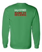 Living in Custom Made in NS Left Chest and Back Long Sleeve Tee - Unisex